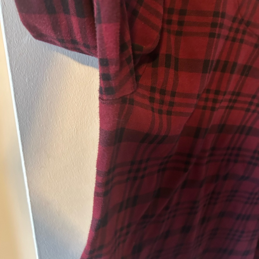 Charter Club Burgundy Plaid Top - Picture 4 of 7